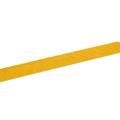 Rampa ou calha amarela com padrão de setas