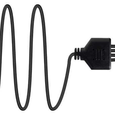 Cabo USB preto com conector USB tipo A e quatro conectores micro-USB