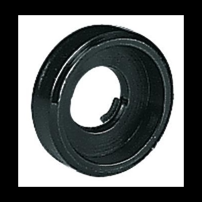 Anilha ou selo preto circular com abertura central em fundo branco