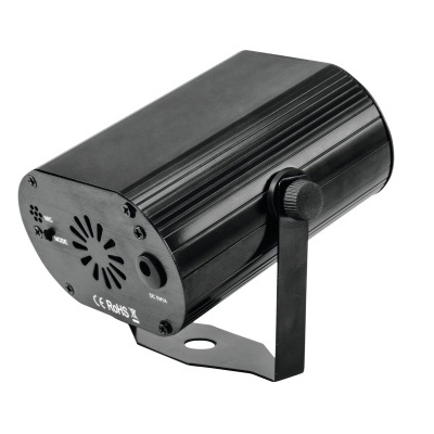 Projetor LED preto com suporte ajustável