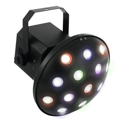 Projetor de luz LED colorido com suporte preto