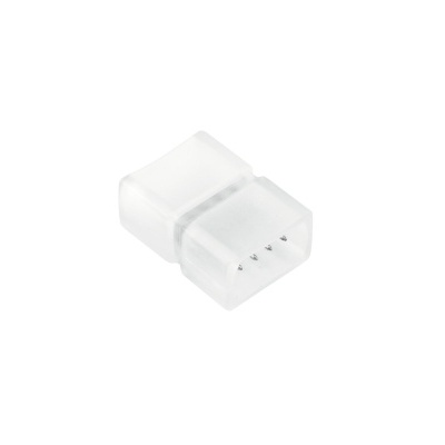 Conector elétrico branco com quatro pinos