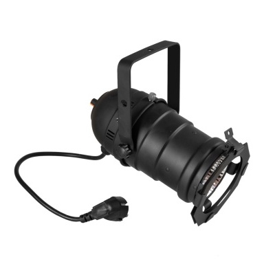 Projetor de luz tipo par LED preto com suporte e cabo