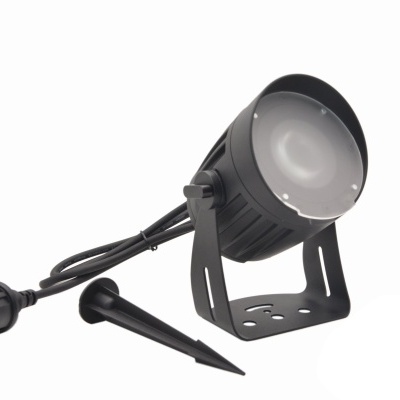 Refletor LED preto com suporte e cabo negro
