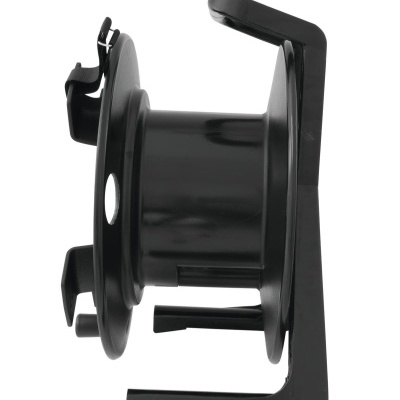 Carretel preto de plástico com suporte