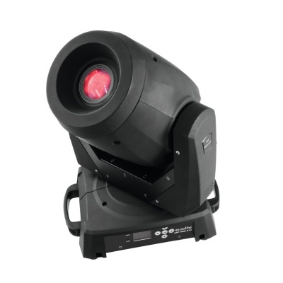 Cabeça móvel de luz profissional preta com lente vermelha