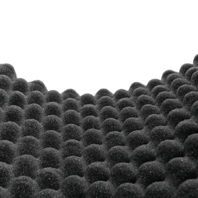 Espuma acústica preta com textura de células em forma de cúpula