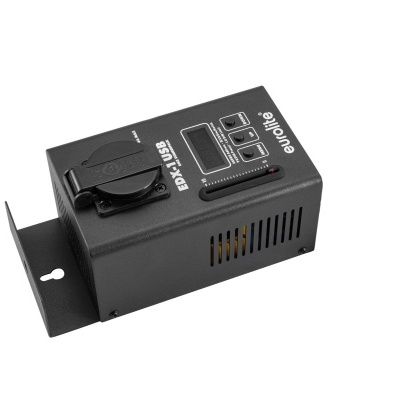 Aparelho elétrico preto com botão rotativo e mostrador digital