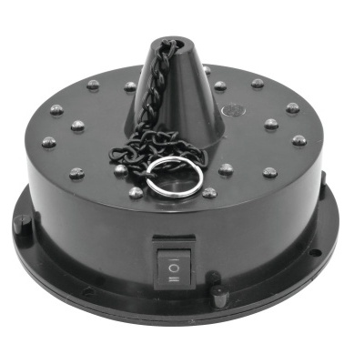 Base preta redonda com corrente e interruptor