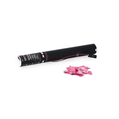 Lança confete preto com confetes rosa ao lado