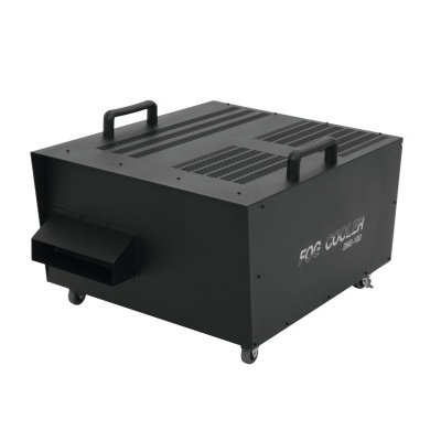 Unidade preta de metal para controlo de efeitos especiais com alças e rodas