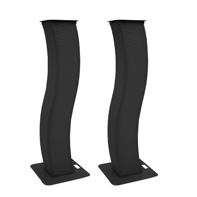 Colunas altas e finas pretas com base retangular