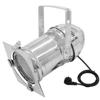 Luz de teatro metálica com suporte e cabo elétrico