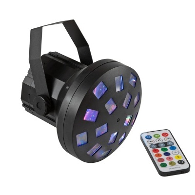 Luz de palco preta com controle remoto colorido