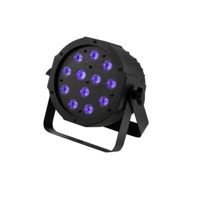 Foco de luz LED preto com 12 LEDs roxos