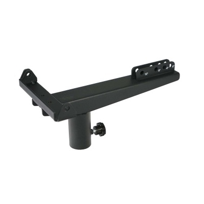 Suporte de metal preto angular com parafuso de fixação