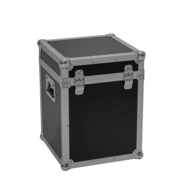 Estojo de transporte rígido preto com cantos e fechos metálicos