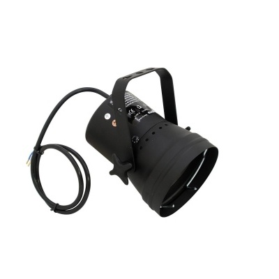 Reflector de iluminação preto com cabo e suporte