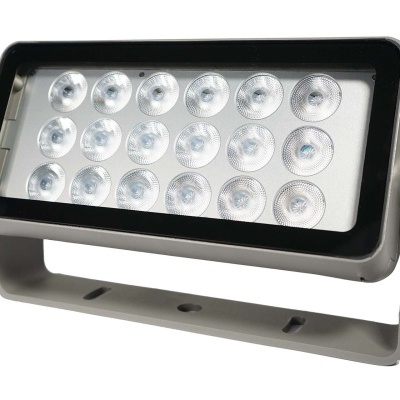luz LED retangular cinzenta com 18 focos pequenos