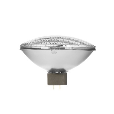 Lâmpada halógena PAR36 transparente com base metálica e pinos