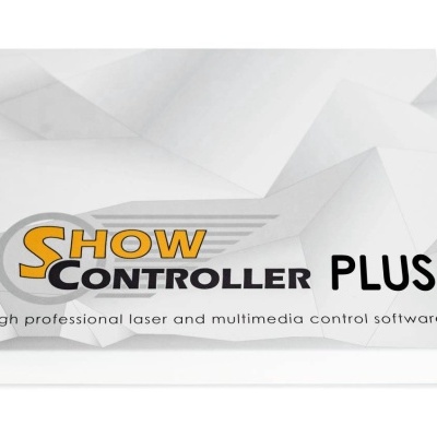 Embalagem branca com texto amarela e preta SHOW CONTROLLER PLUS