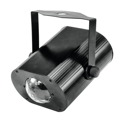 Luz de palco preta com lente transparente e suporte ajustável