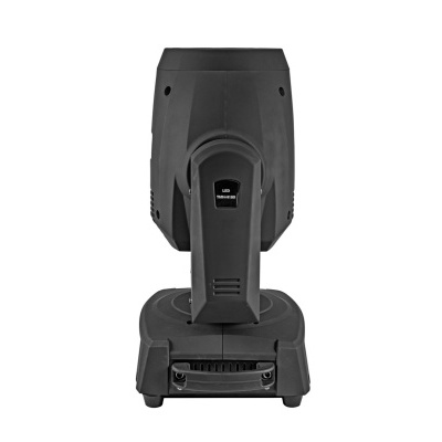 Iluminação profissional preta vista de trás com texto AC POWER