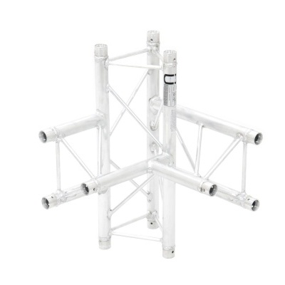 Estrutura metálica branca geométrica com tubos cilíndricos interligados