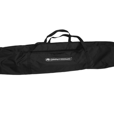 Mala preta comprida em tecido sintético com alças e logótipo OMNITRONIC