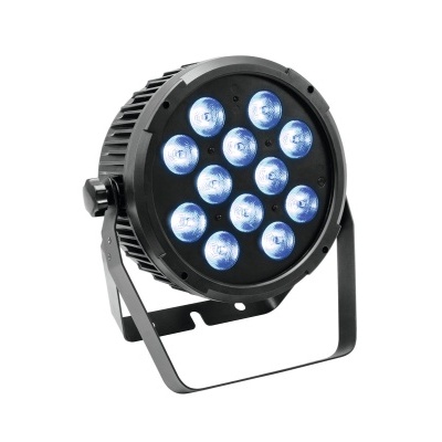 Refletor LED preto com 12 lâmpadas e suporte ajustável