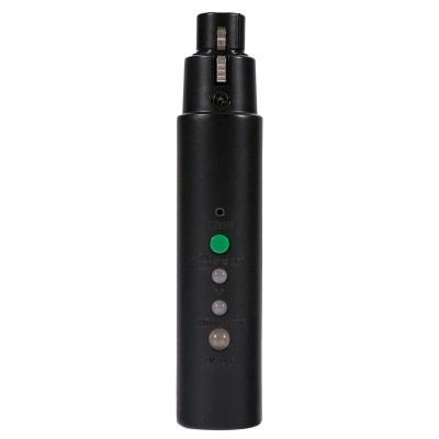 Dispositivo cilíndrico preto com botões e indicador verde