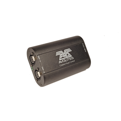 Dispositivo preto Avolites com conectores circulares