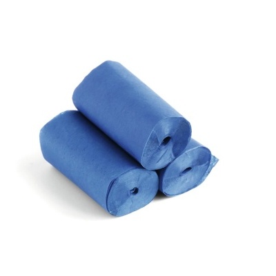 Três rolos de papel azul empilhados