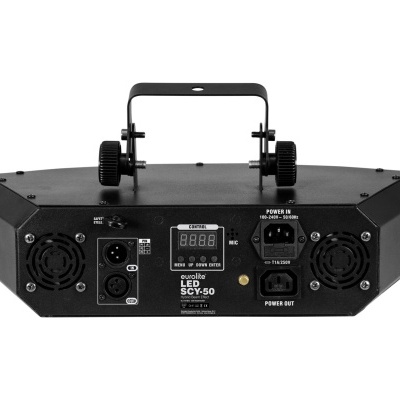 Dispositivo preto de iluminação LED SGY-50 com painel traseiro e suporte metálico