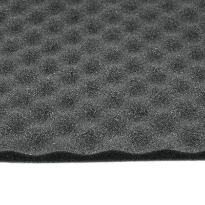 Espuma acústica cinza escura com textura ondulada