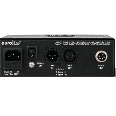 Controlador LED Eurolite CRC-129 preto com conectores e interruptor