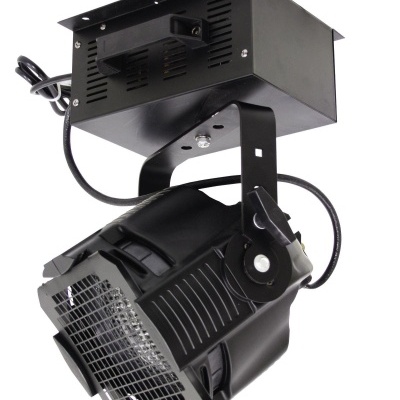 Luz profissional de teatro ou estúdio preta com grelha frontal e suporte ajustável