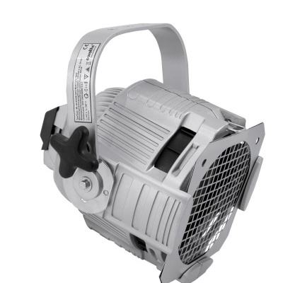 Lanterna profissional cinzenta com suportes e grelha protetora frontal