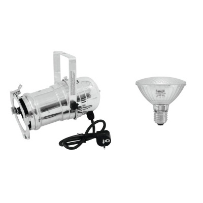 Refletor metálico com lâmpada halógena branca