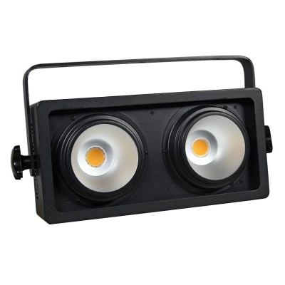 Projetor LED duplo preto com suporte ajustável