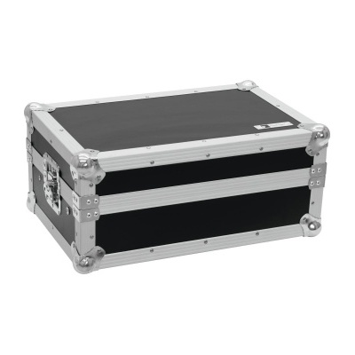 Mala de transporte preta com bordas metálicas