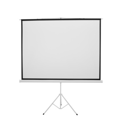 Ecrã de projeção quadripé branco com moldura preta