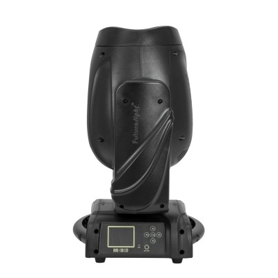 Cabeça móvel de luz preta com visor digital e base rectangular