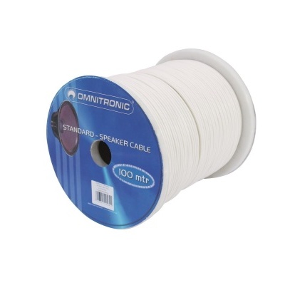 Rolo de cabo de colunas branco OMNITRONIC 100 metros