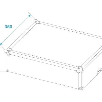 Caixa retangular com dimensões e estrutura reforçada