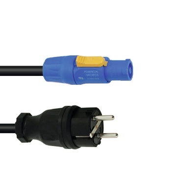 Cabo elétrico com ficha preta e conector azul