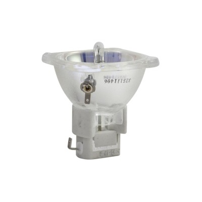 Lâmpada projetor com base branca e cúpula de vidro transparente