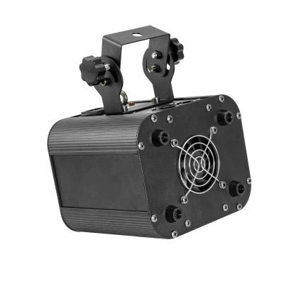 Aparelho preto com ventoinha e suporte ajustável