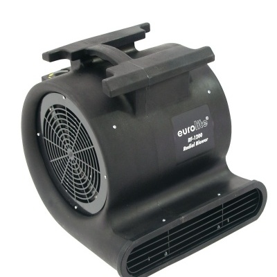 Ventilador radial preto euro HMS modelo RF-1200 com grelha circular e saída retangular