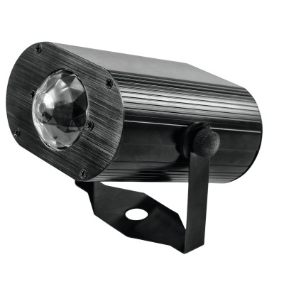 Projetor preto de metal com lente e suporte ajustável